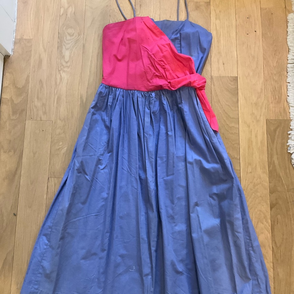 Pink and Blue Colorblock Dress